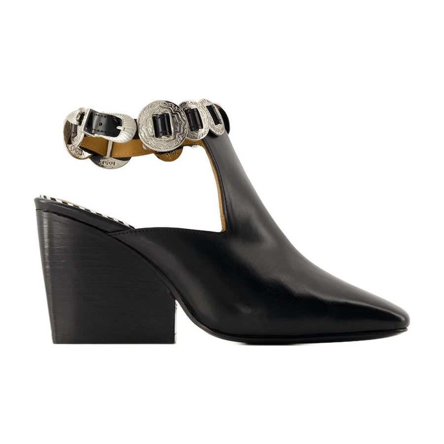 Toga Pulla Leather heel in black
