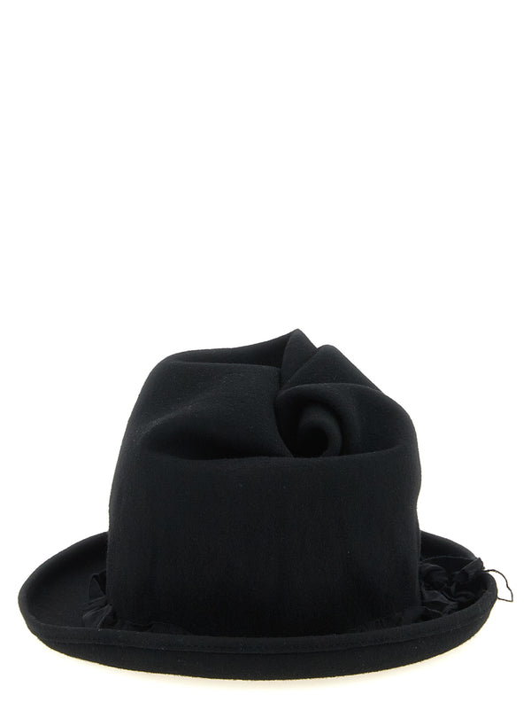 Black Wool Fedora Accessory