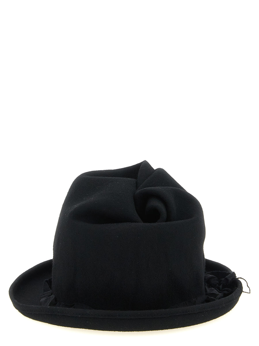 Black Wool Fedora Accessory