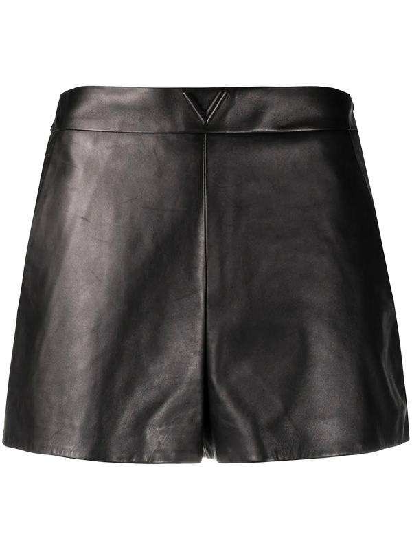 Valentino Lambskin shorts in black