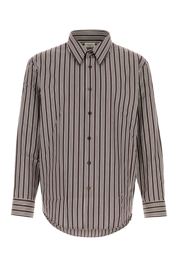 Embroidered Poplin Shirt Marroncraie Exterior: Cotton Camicie