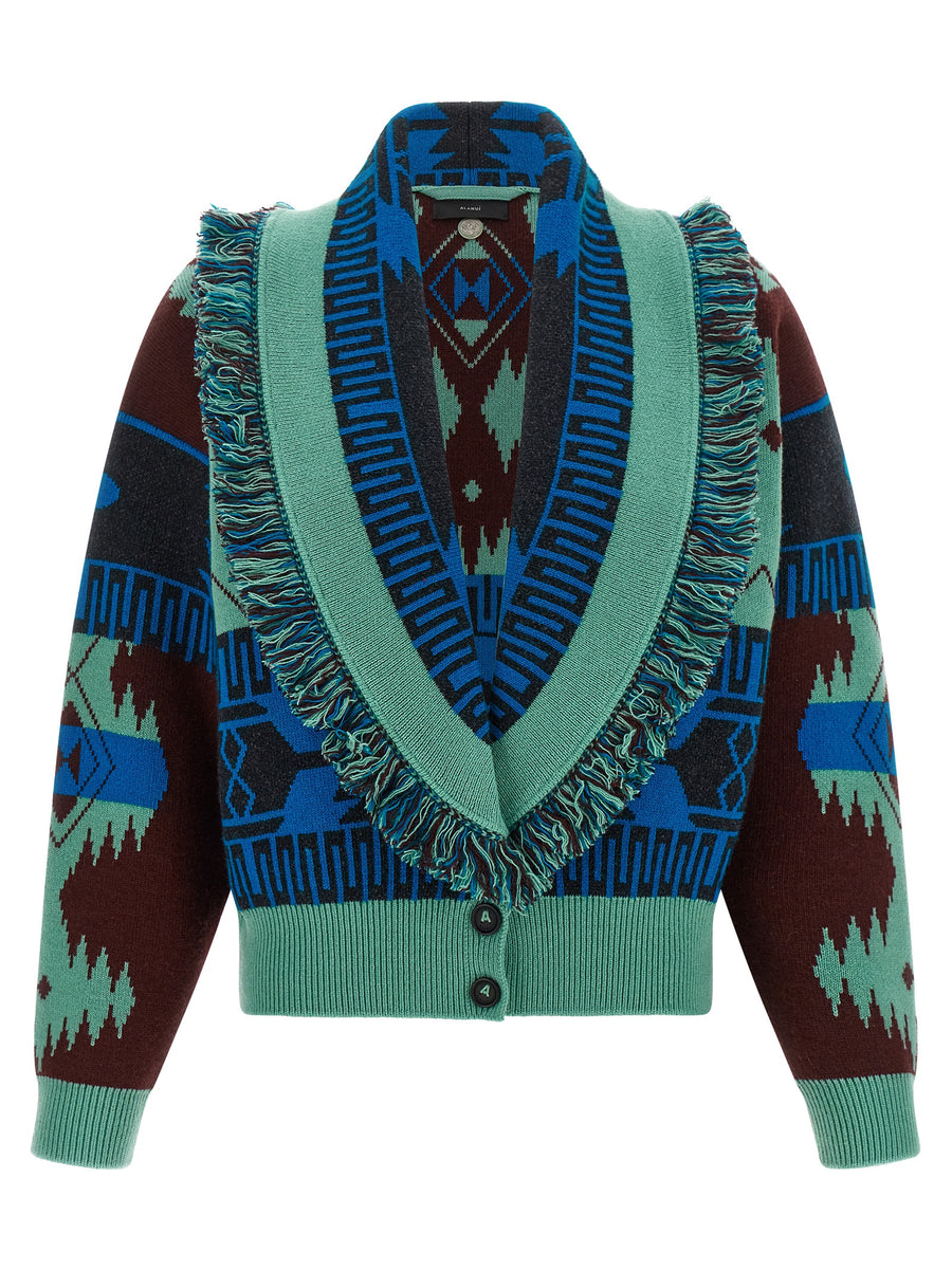 Blue Virgin Wool Cardigan Clothing
