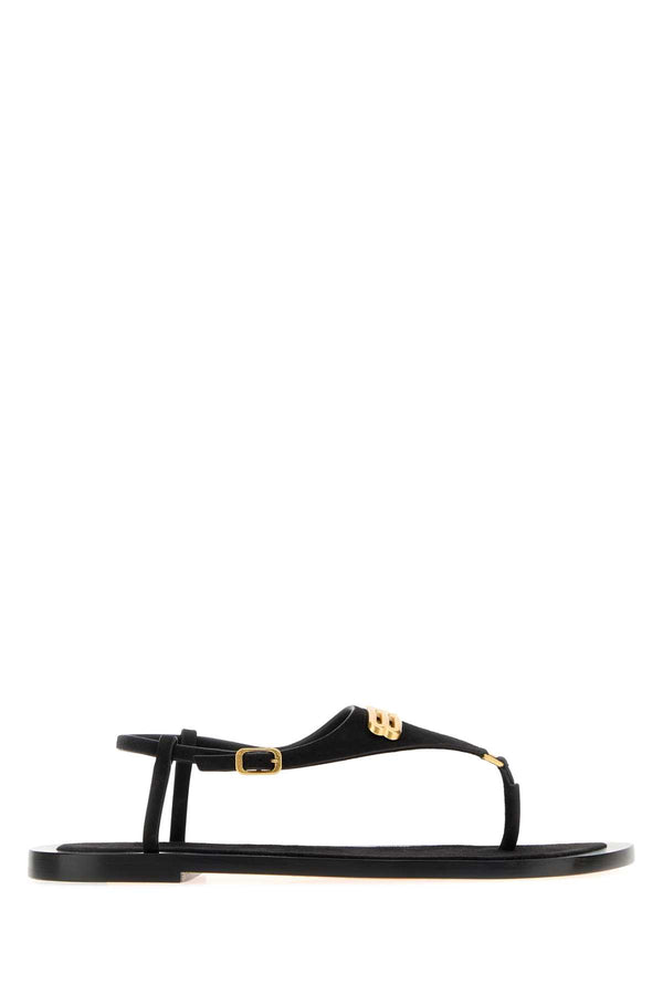 Balenciaga Thong Exterior: 100% Suede thong sandal in black