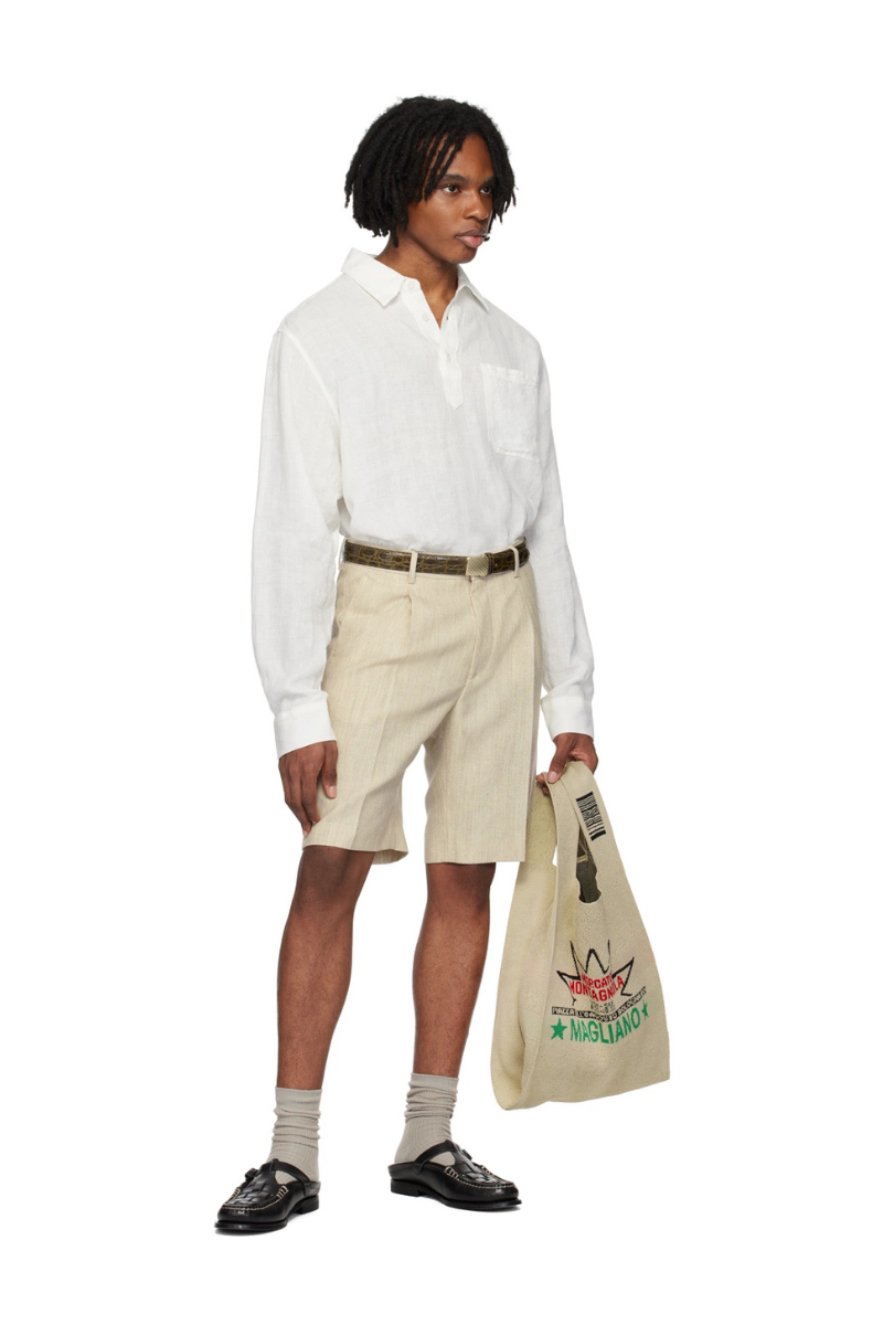 Orlebar Brown 87% Linen shorts in beige
