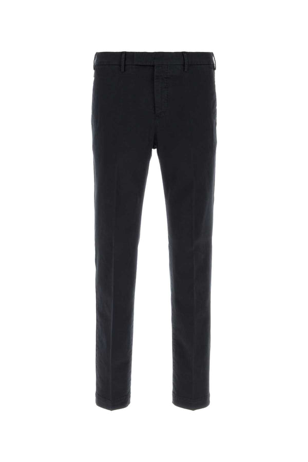 Midnight Blue Stretch Cotton Pant Exterior: Elastane Pantaloni