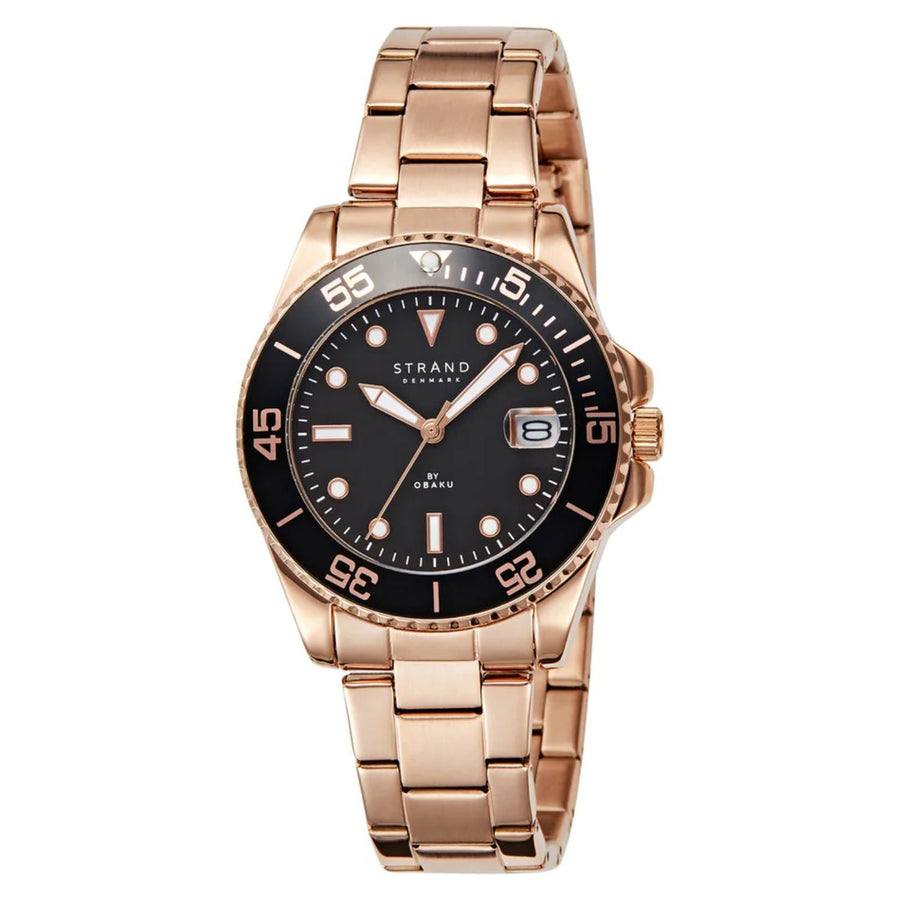Obaku Stainless steel case watch in rose gold