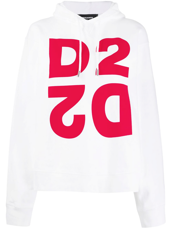 Dsquared2 cotton hoodie in white