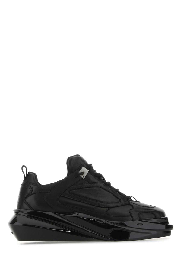 Black Leather Hiking Sneakers Blk0001