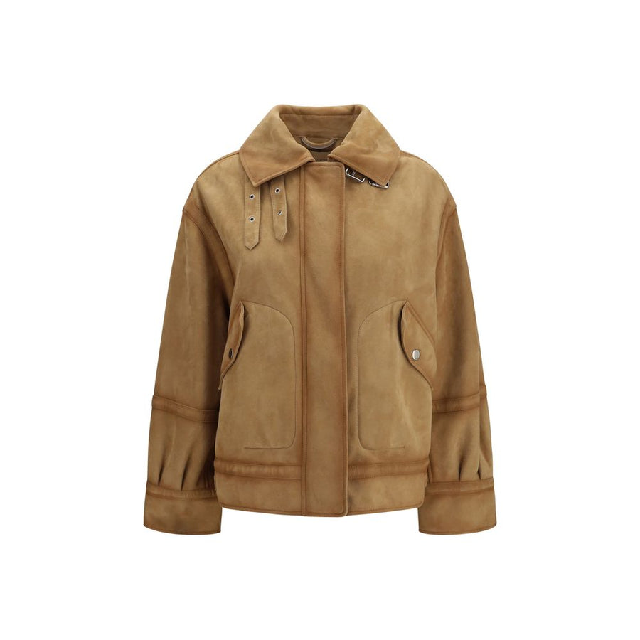 Brown Leather Bomber Clothing