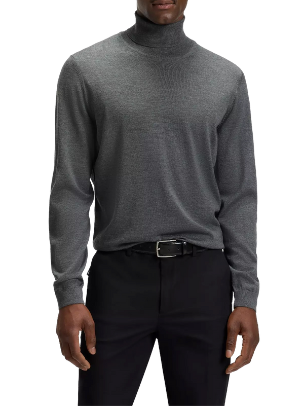 Hugo Boss 100% Virgin Wool turtleneck sweater in gray