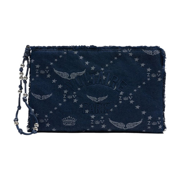 Zadig & Voltaire cotton clutch in navy