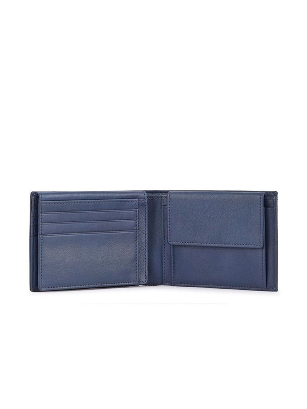 Piquadro 100% Recycled Polyester wallet in blue