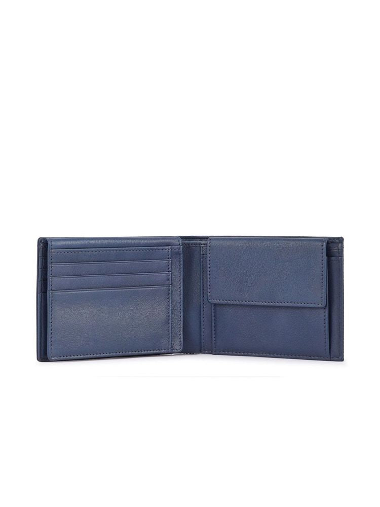 Piquadro 100% Recycled Polyester wallet in blue