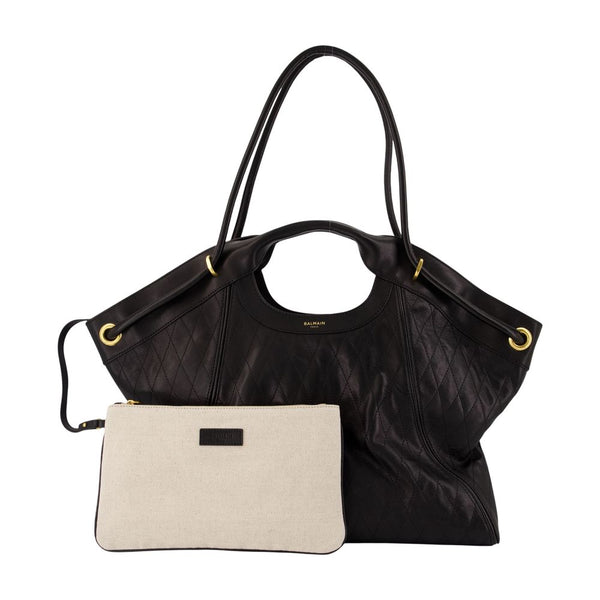 Balmain lambskin tote bag in black