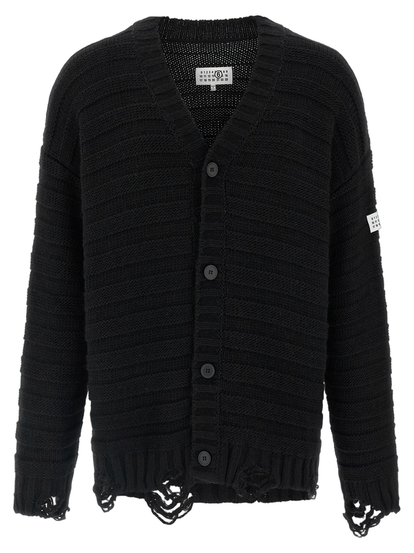 MM6 Maison Margiela 50% virgin wool cardigan in black