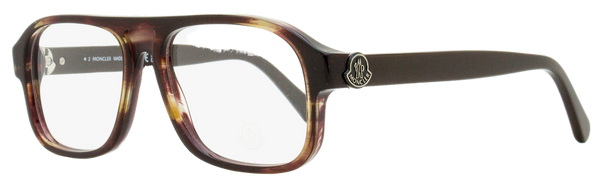Moncler Rectangular Eyeglasses Ml5198 062 Brown Horn 54mm Plastic (acetate)