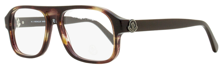 Moncler Rectangular Eyeglasses Ml5198 062 Brown Horn 54mm Plastic (acetate)
