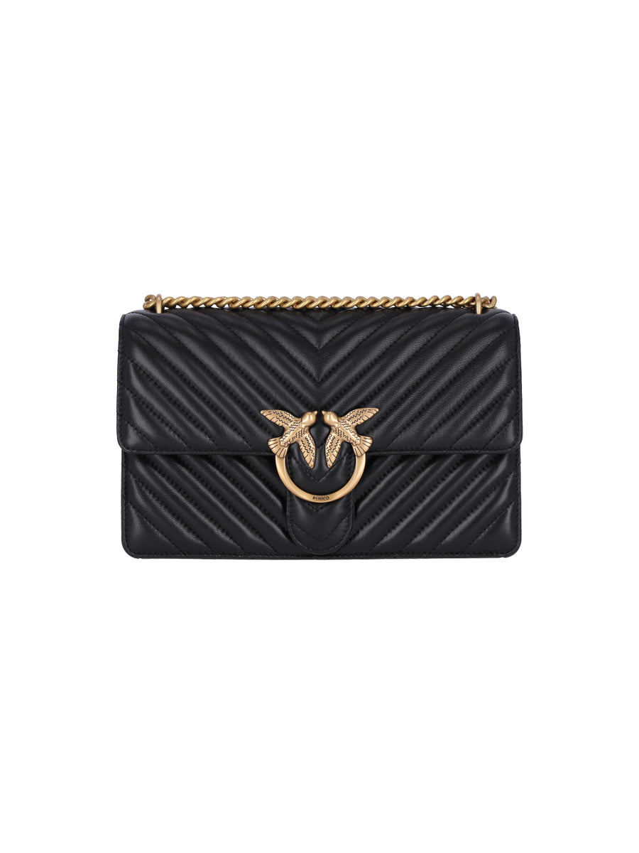 Pinko 100% Leather outer shoulder bag in black