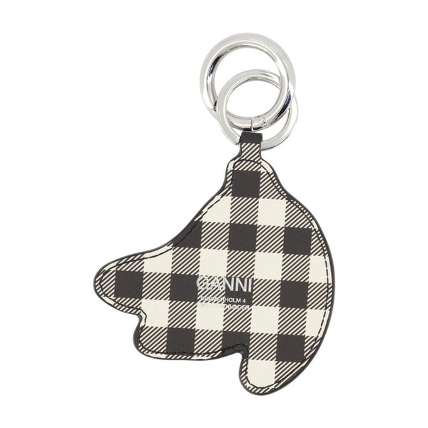 Ganni Calfskin key case in black