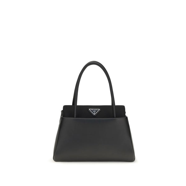 Prada 100% Calf Leather Bos Taurus top handle bag in black