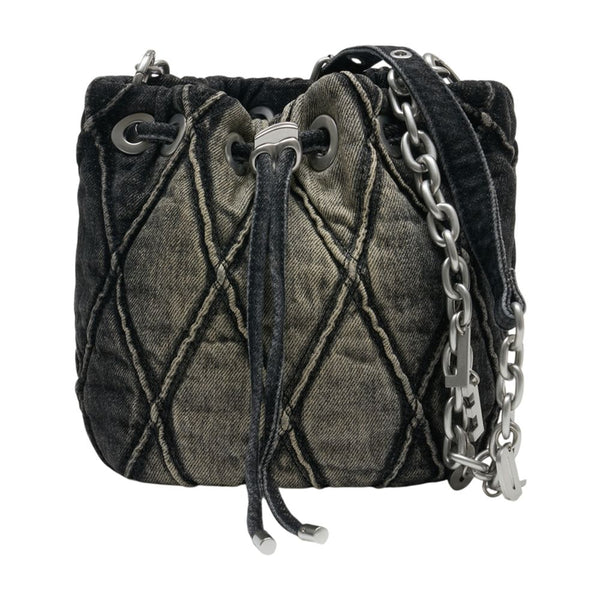 Diesel cotton shoulder bag in black