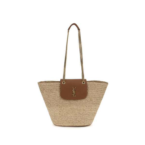 Saint Laurent 100% Raffia shoulder bag in beige