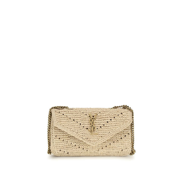 Saint Laurent 100% Raffia shoulder bag in beige
