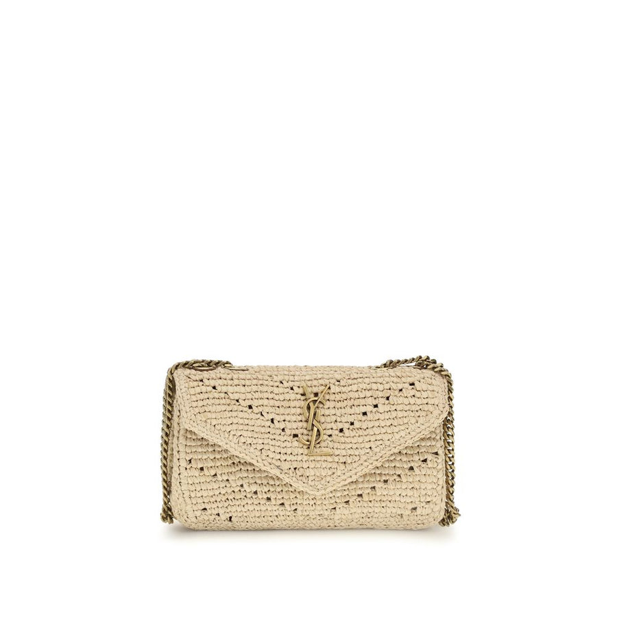Saint Laurent 100% Raffia shoulder bag in beige
