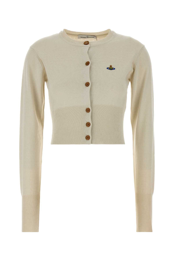 Vivienne Westwood Cropped 85% Cotton cardigan in white