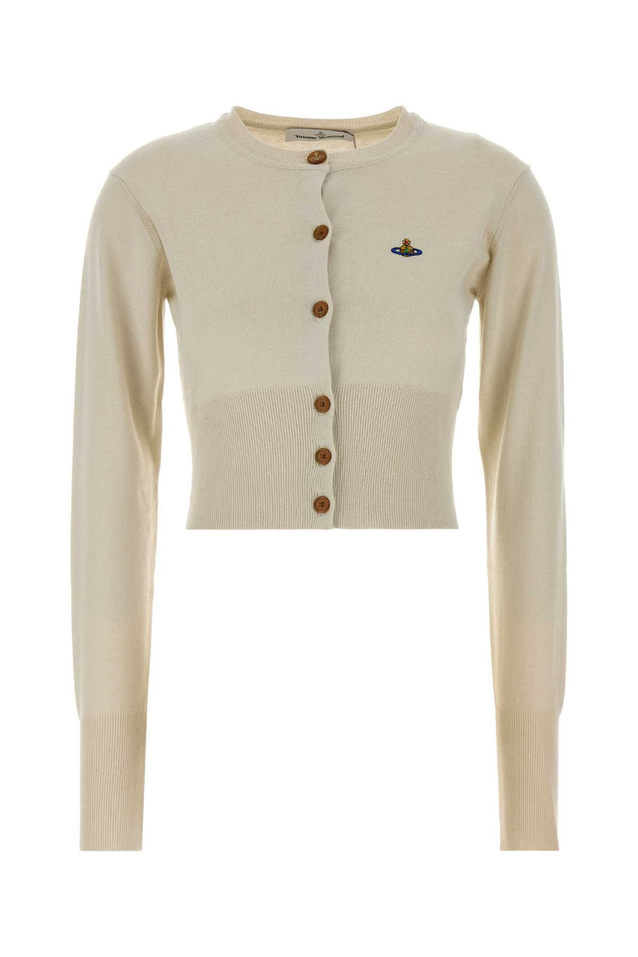 Vivienne Westwood Cropped 85% Cotton cardigan in white