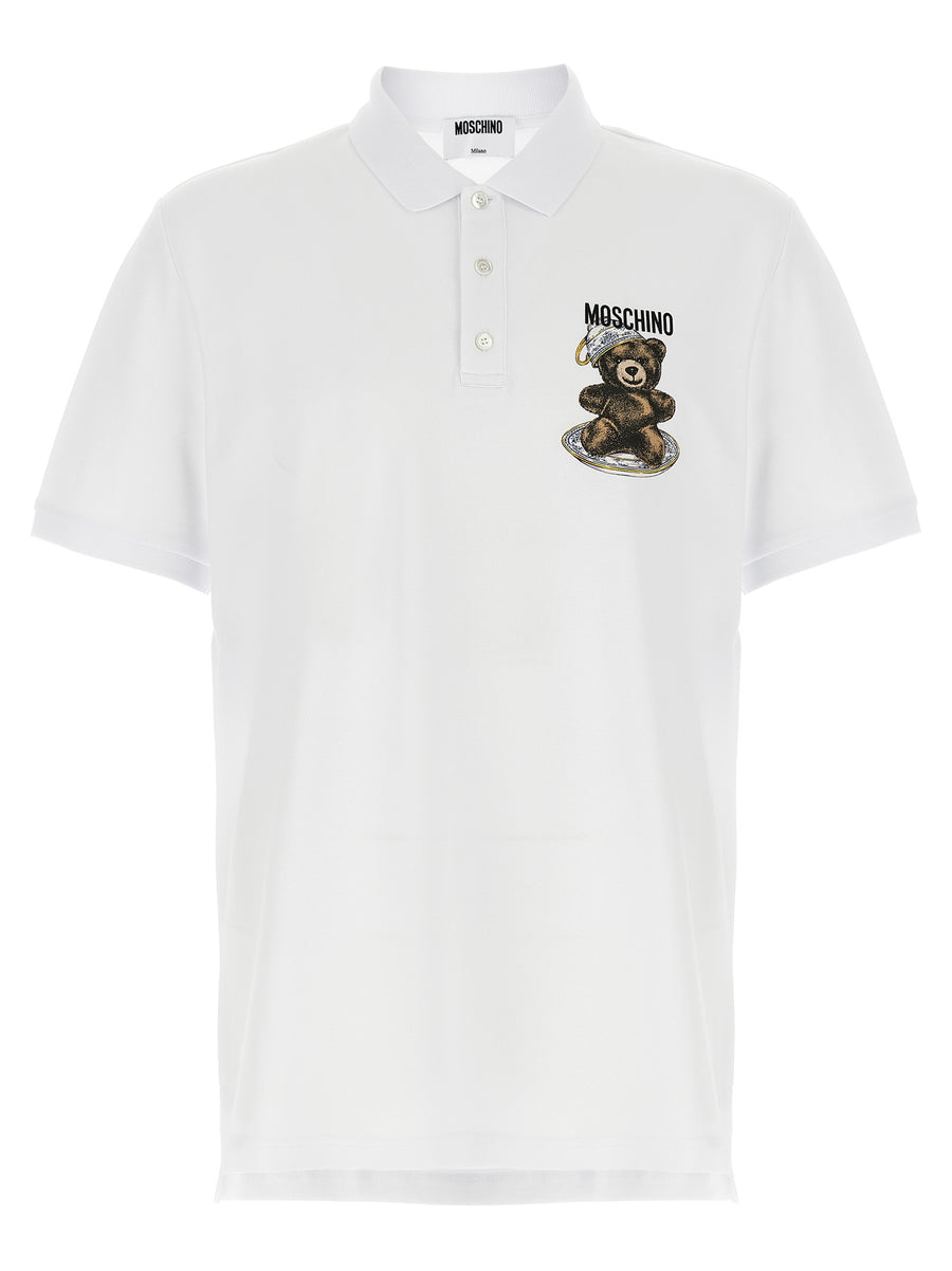 Moschino 100% Cotton polo shirt in white
