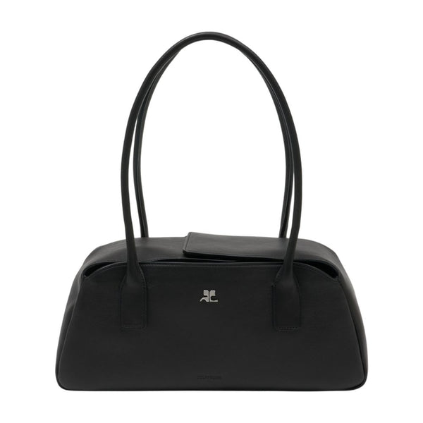 Courreges cowhide shoulder bag in black