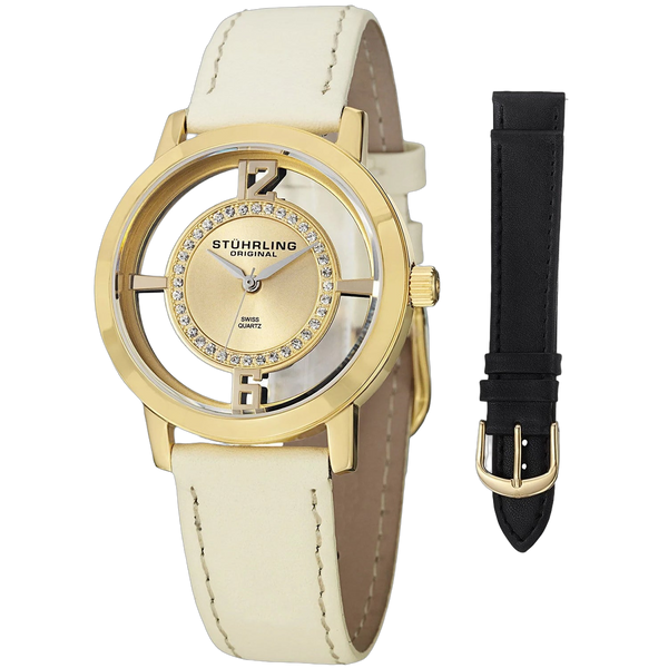 Stuhrling Stainless steel case watch in gold