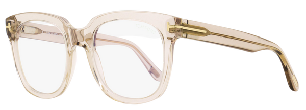 Tom Ford Tf5537b Blue Block Eyeglasses 072 Transparent Rose 52mm Ft5537 Plastic (acetate)