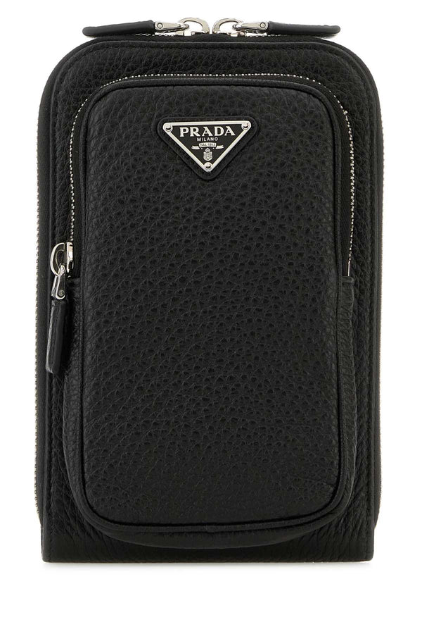 Prada 100% Calfleather phone case in black