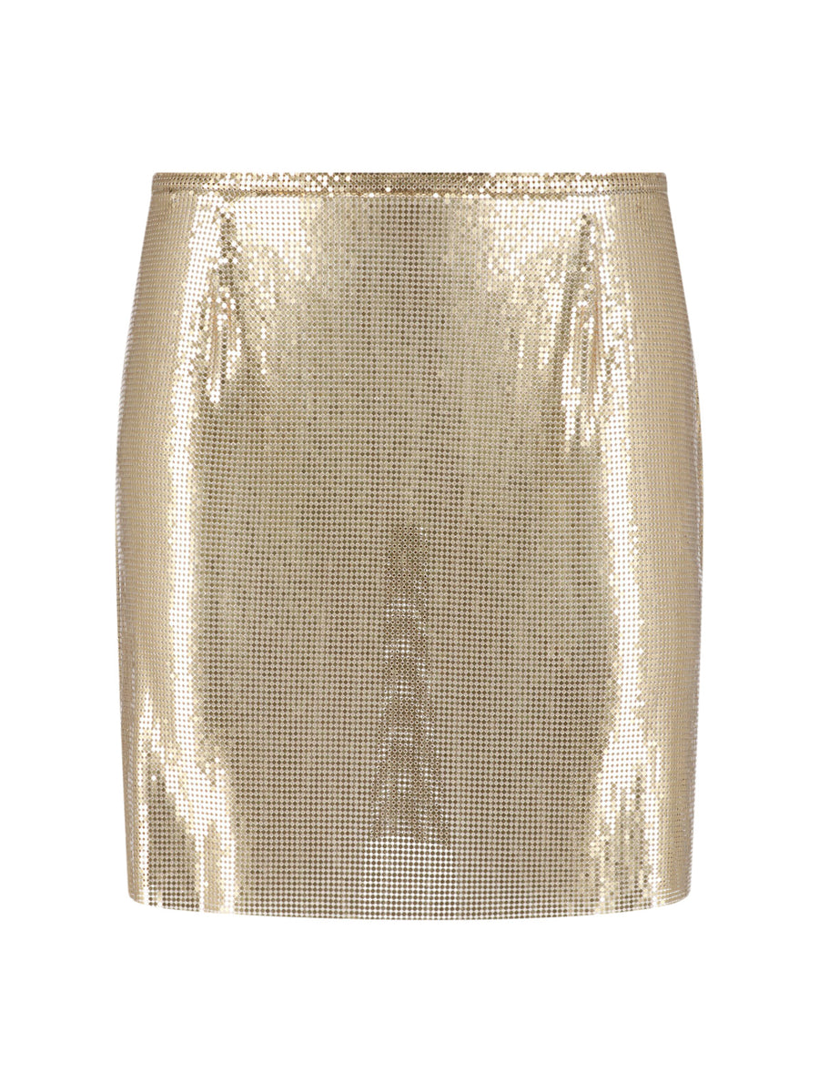 Rabanne 100% Aluminium skirt in gold