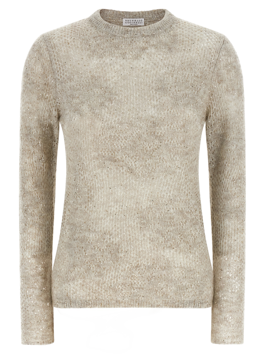 Brunello Cucinelli 41% Nylon sweater in beige