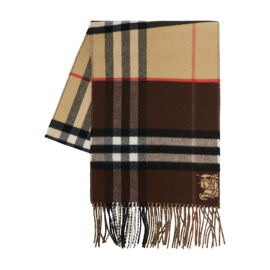 Mu Double Gc Ekd Scarf - Burberry Cashmere Multicolor Brown Accessories /