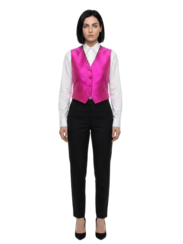Pink Polyamide Waistcoat Clothing