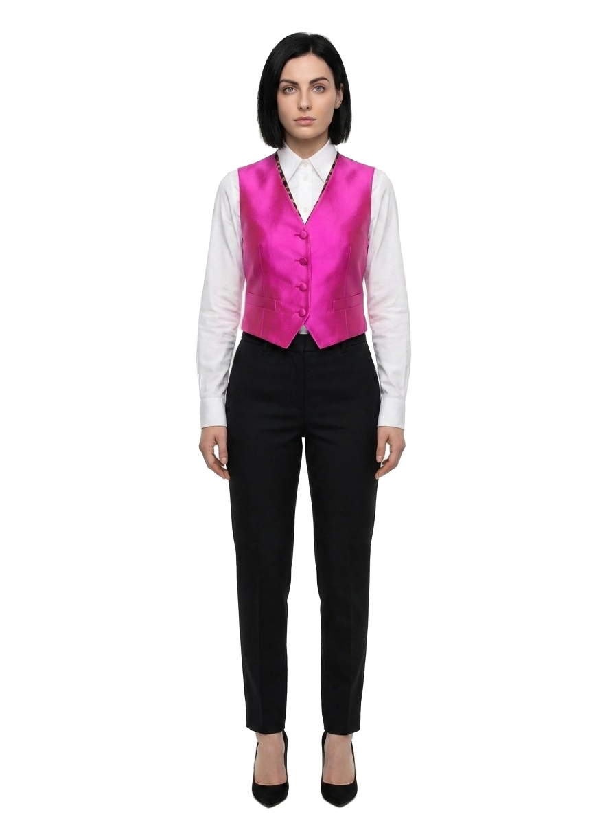Pink Polyamide Waistcoat Clothing