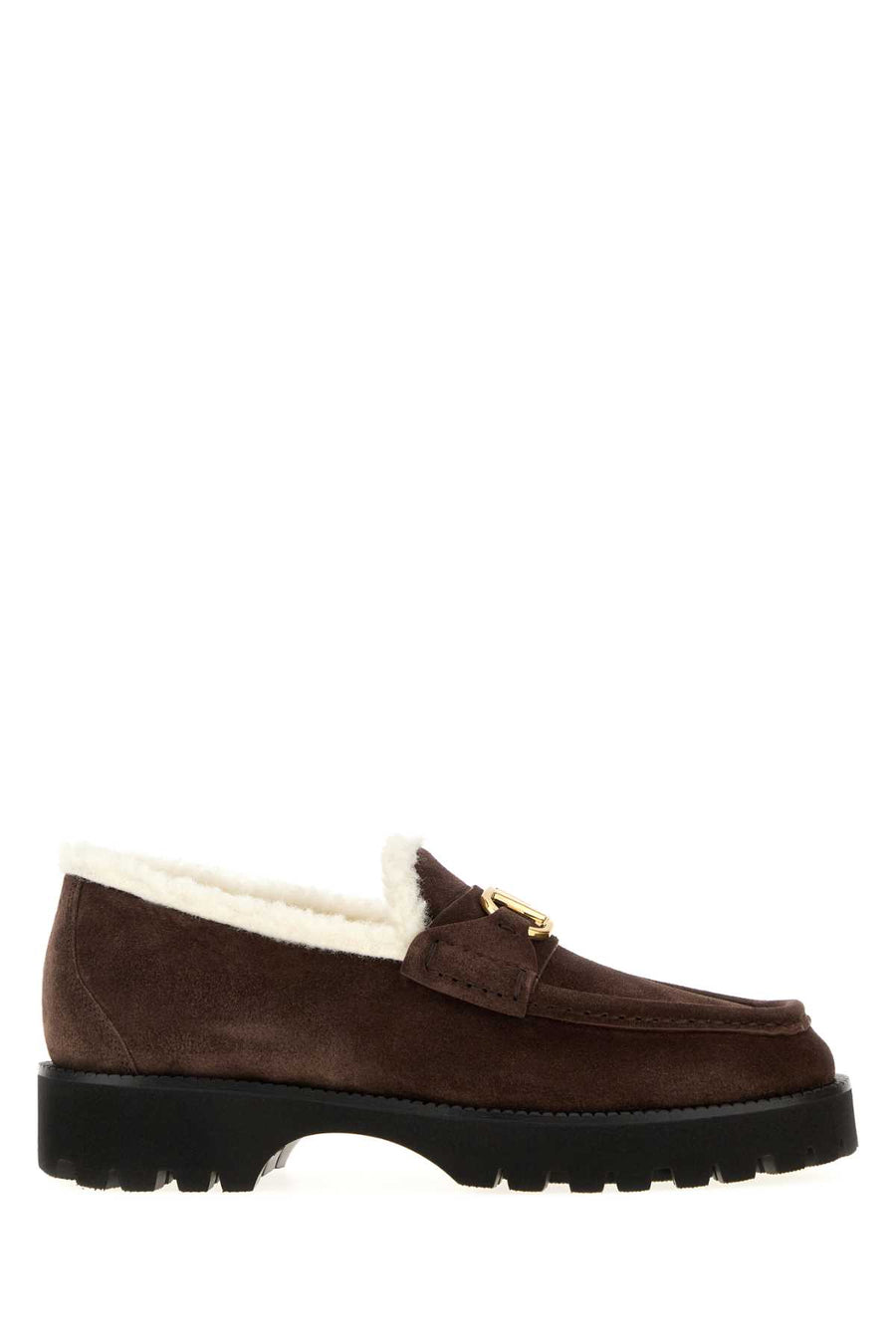 Brown Suede Vlogo Signature Loafers Ebonybrownbianco Mocassini