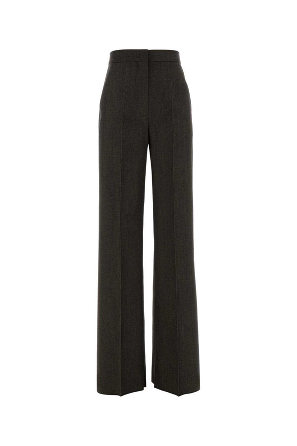 Brown Wool Campo Palazzo Pant Nero/cammello Exterior: Virgin Trousers