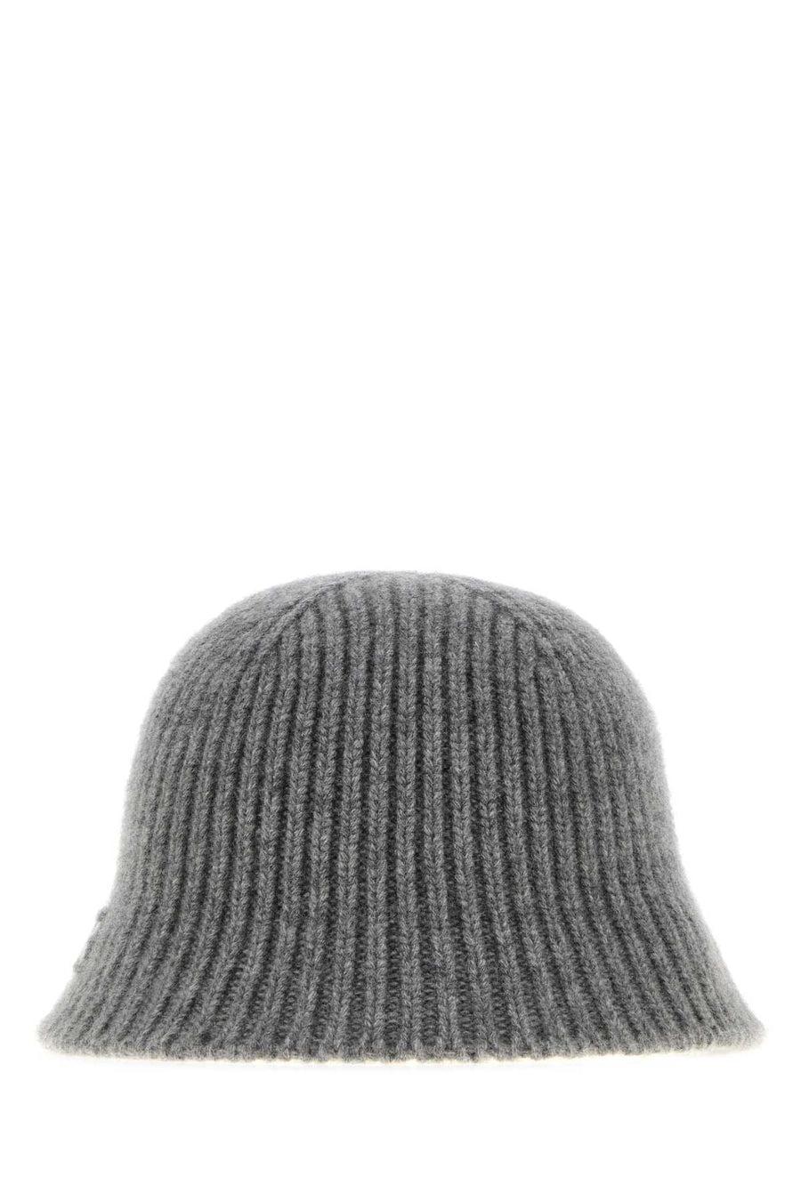 Grey Wool Blend Bucket Hat Grigio Lana Vergine Cashmere Cappelli E Fasce Per Capelli