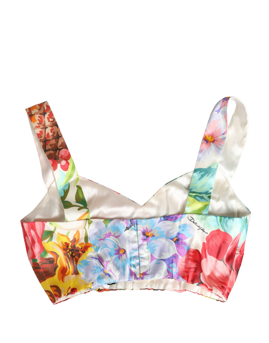 Dolce & Gabbana 94% Silk bustier top in white
