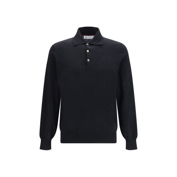 Black Cotton Polo Shirt