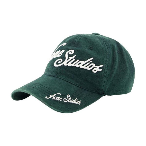 Acne Studios C40475-AAX cotton baseball cap in green