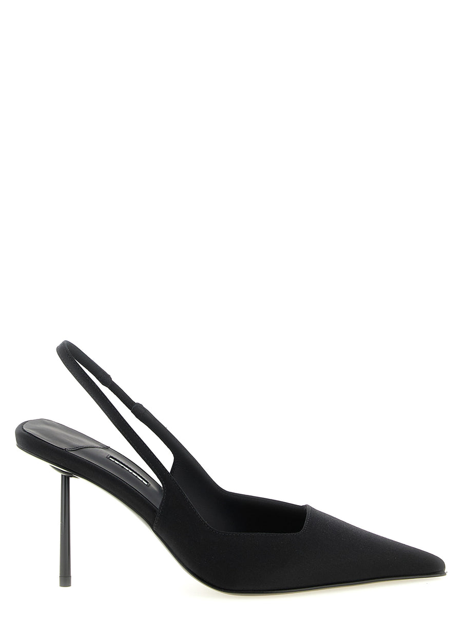 Le Silla Satin upper slingback heel in black