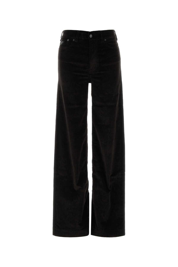 Dark Brown Stretch Corduroy Palazzo Pant Chocolatebrown Jean
