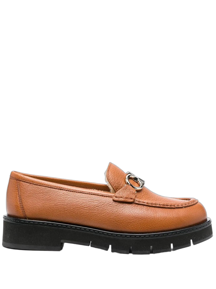 Ferragamo Goatskin loafer in brown