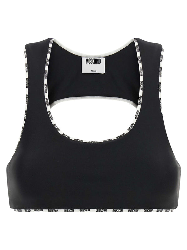 Moschino Polyamide sports top in black